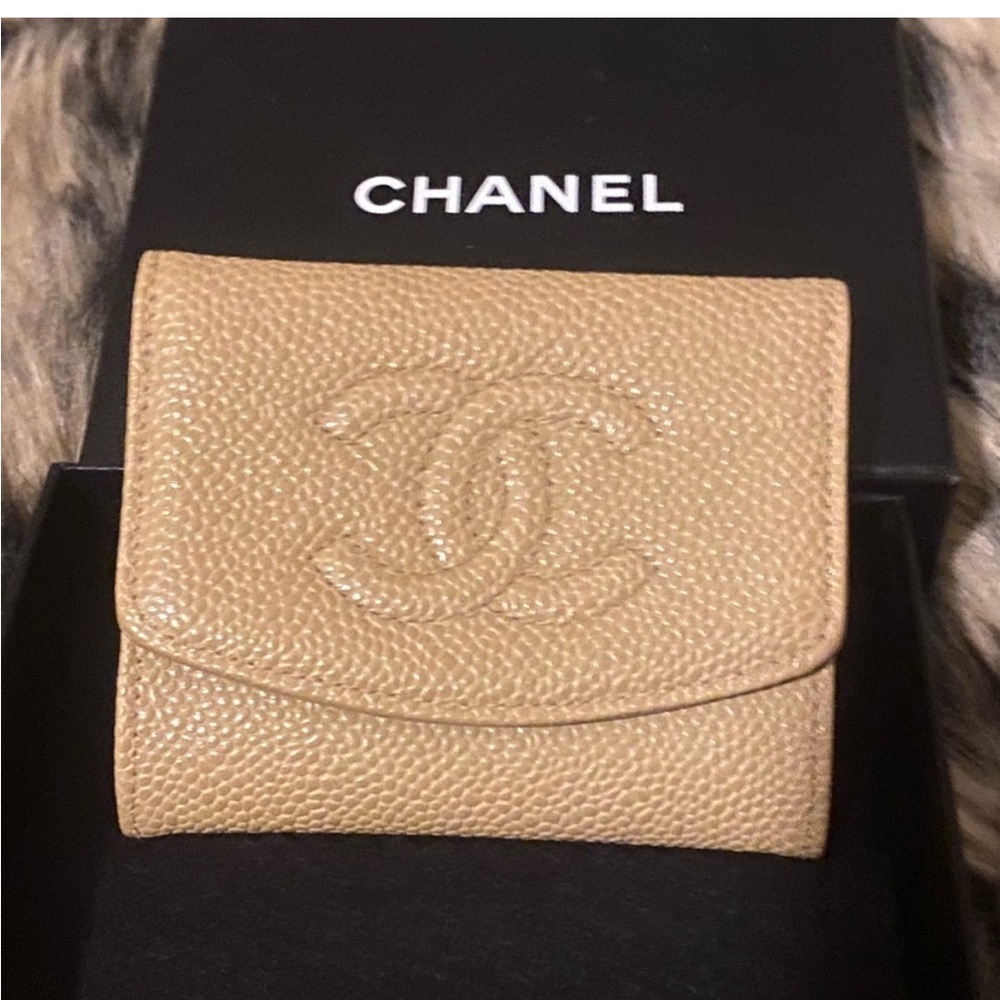 Chanel Beige Card Case / Coin Pouch - Full Set! Rare!